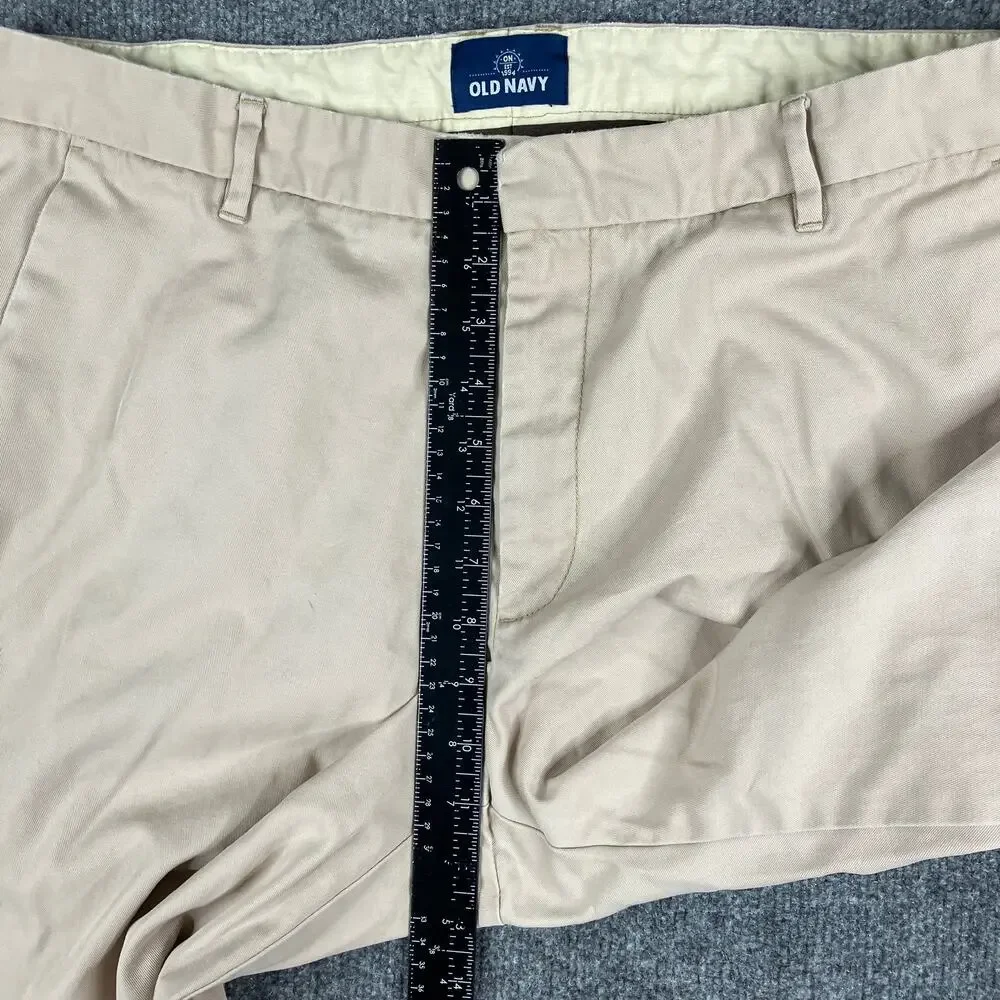 Old Navy Pants Mens Size 38x32 Beige Chino Straight Fit Flat Front Casual Slacks